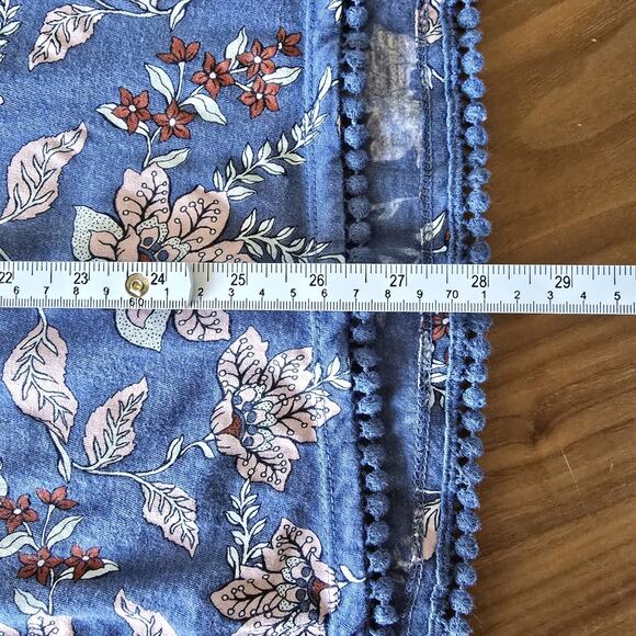 J Jill V Neck Long Sleeve Blue Floral Tee Shirt Top Womens SIZE L - Picture 5 of 8